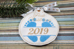 First Christmas Ornament - embroidered holiday keepsake Ornaments - babys first Christmas