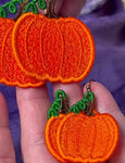 Pumpkin Freestanding Lace Embroidered Earrings