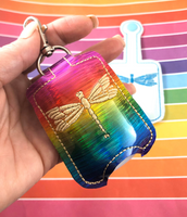 Dragonfly Hand Sanitizer Case -clip on keyfob - keychain to hold travel size hand sanitizers