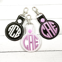 MEDIUM  Monogram 2 Letter or Three Letter Keyfob -personalized keychain - Monogrammed gifts -best gifts for her - Stocking Stuffers -Keyring