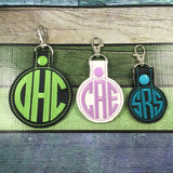 SMALL Monogram 2 Letter or Three Letter Keyfob - personalized keychain - Monogrammed gifts - best gifts for her -Stocking Stuffers - keyring