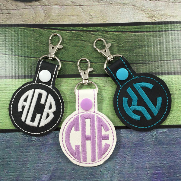MEDIUM  Monogram 2 Letter or Three Letter Keyfob -personalized keychain - Monogrammed gifts -best gifts for her - Stocking Stuffers -Keyring