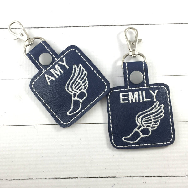 Sports Team Bag Tags - backpack tags - track and field - running - sprinting - cross country -track team - coach - school spirit