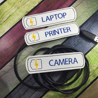 USB Cable label - cord organizer - set of two - desk accessories