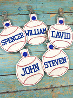 Personalized Baseball clip on bag tags - customized baseball or softball oversized keyfobs - label your bat bag - gear bag tag - team sports