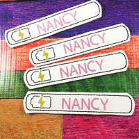 Personalized Phone Cable Label - cord organizer - SET of FOUR - Charger Cord Sleeve - cable  - for iphone lightning cable  or micro USB