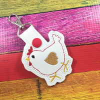 Chicken or Hen keyfob - novelty keychain gifts