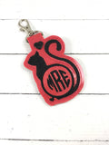 Cat silhouette 2 Letter or 3 Letter circle monogram keyfob - personalized keychain - Monogrammed gifts -best gifts for her - birthday gifts