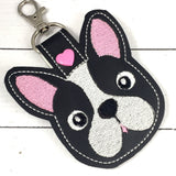 Puppy tag - novelty keyfob - boston terrier puppy keyring keychain -best gifts for her- gifts under 10