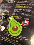 Avocado keyring tag - novelty keyfob - low carb keyring keychain -best gifts for her- gifts under 10