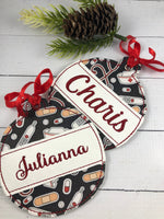 Personalized Christmaa Ornament - embroidered holiday keepsake Ornaments