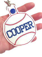 Personalized Baseball clip on bag tags - customized baseball or softball oversized keyfobs - label your bat bag - gear bag tag - team sports