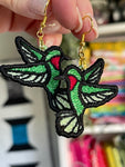 Hummingbird Freestanding Lace Embroidered Earrings
