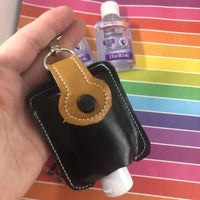 Hand Sanitizer Case -clip on keyfob - keychain to hold 2 oz Purcell or Assurance brand travel size hand sanitizers