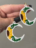 Sunflower Moon Freestanding Lace Embroidered Earrings