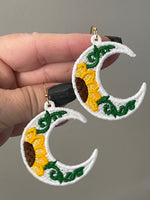 Sunflower Moon Freestanding Lace Embroidered Earrings